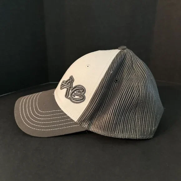AG Logo Trucker Hat Adjustable Snapback OTTO Brand Gray & White - Picture 4 of 6